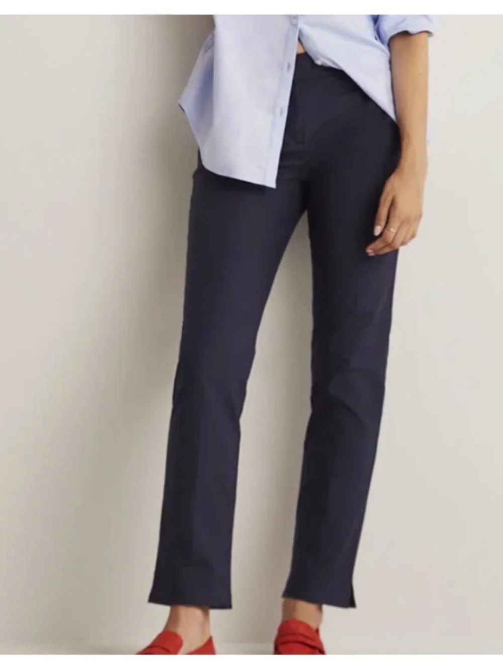 NWT Boden US 6P Richmond cotton navy straight leg pants with pockets